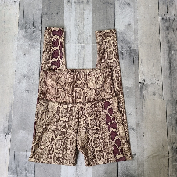 ONZIE S/M High Rise Snakeskin Print Leggings - Picture 3 of 4